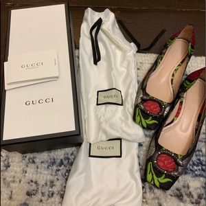 Gucci Dionysus embellished jacquard flats